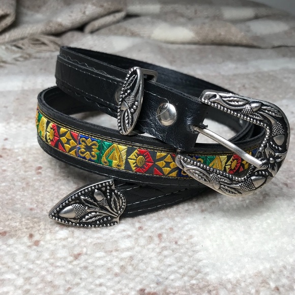 Vintage Accessories - 🌿 SOLD vintage metal tip high waist belt